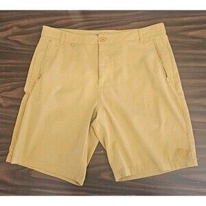 Dravus Board Shorts Mens 36 x 9 Inseam Mid Rise Pockets Logo Unlined Yellow
